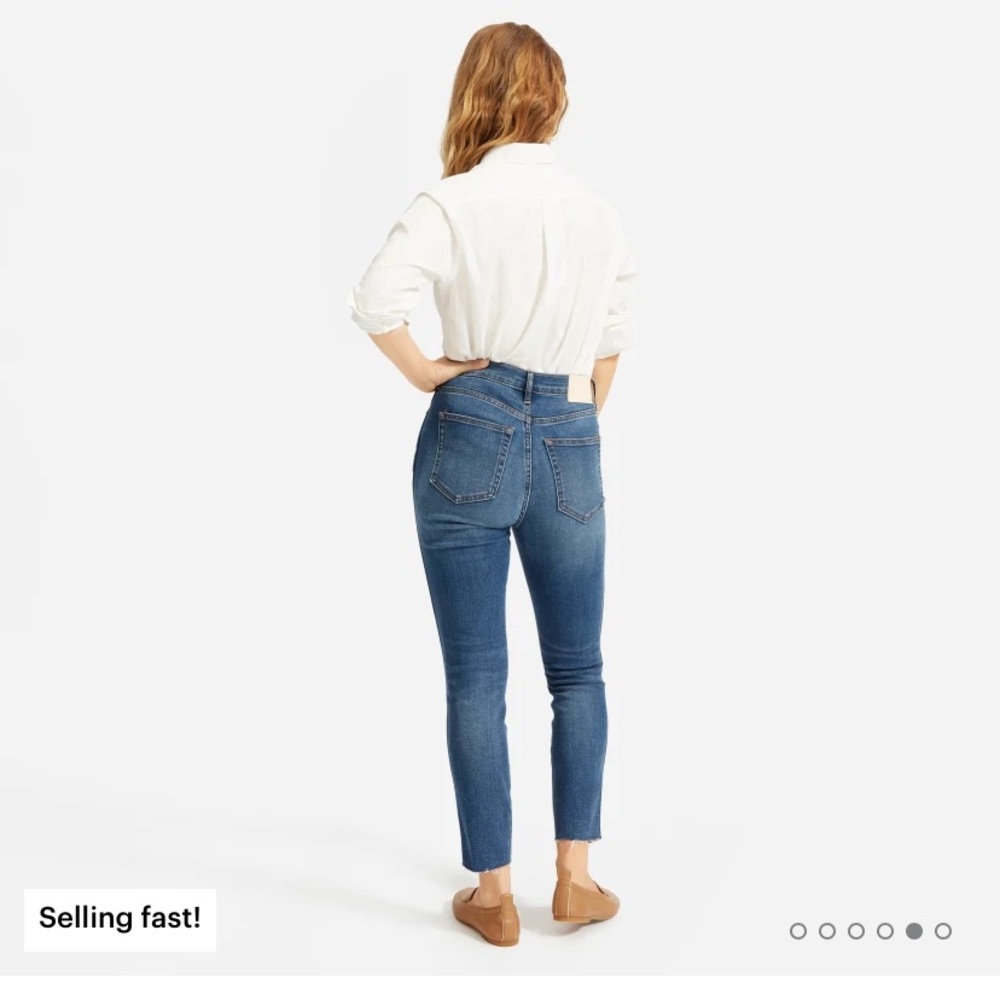 Everlane authentic high rise skinny stretch button fly jeans